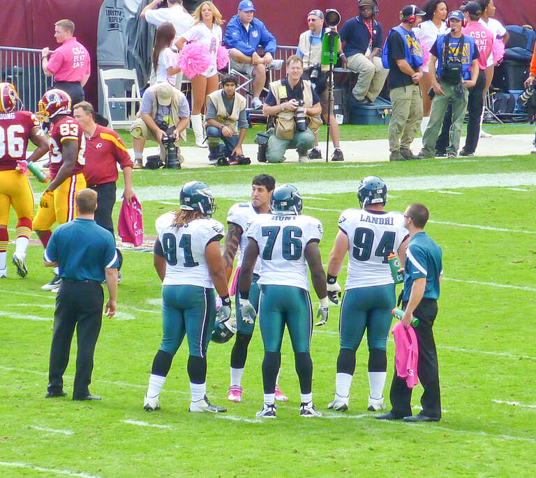 Jason Babin with the Eagles Defense