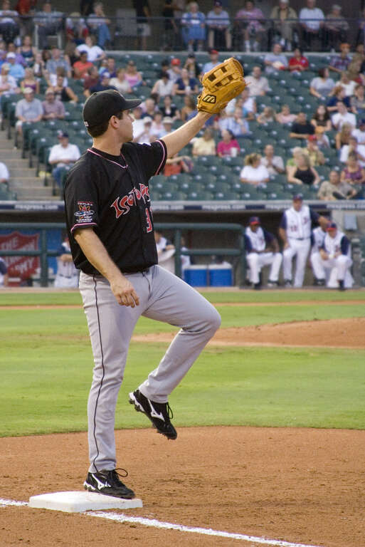 John Gall plays first base for the Albuquerque Isotopes