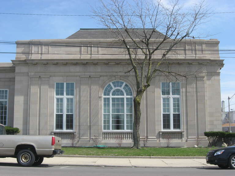 Window on the western side of the U.S. Post Office, located at 326 W. High Street in Lima, Ohio, United States.  Built in 1930, it is listed on the National Register of Historic Places.