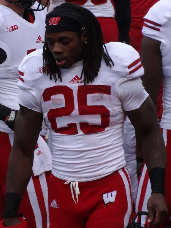 Wisconsin Badgers running back Melvin Gordon 2014, in New Jersey, versus Rutgers Scarlet Knights.