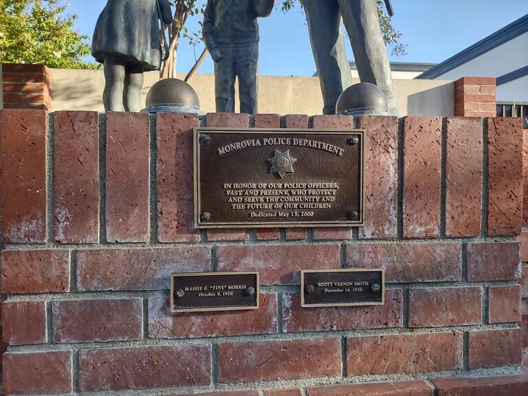 Monrovia Police Statue Plaque