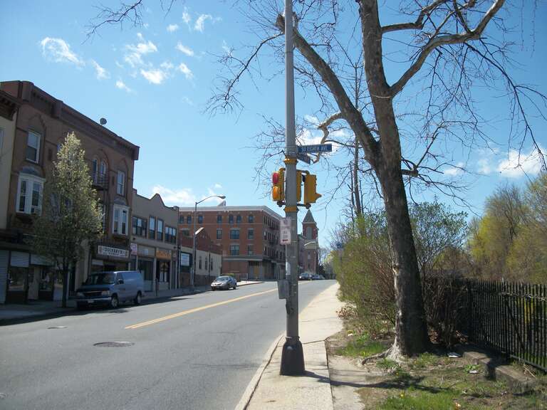 An old, odd, two-light traffic signal on the northeast corner of the intersection of South Eighth Avenue and West First Street in Mount Vernon, New York. Don't ask me why, but these had red and yellow lights, instead of red and green.As of September