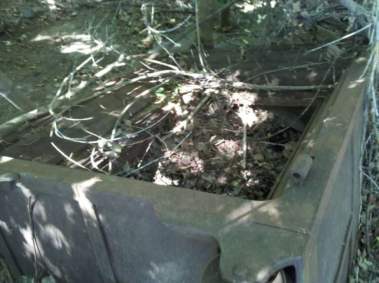 Old stolen safe with doors blown off