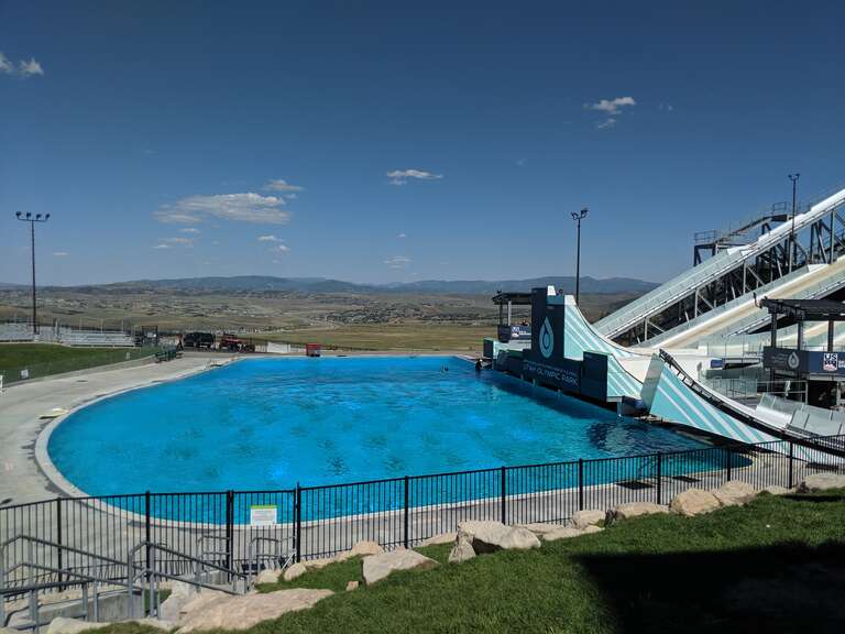 Ski jump practice pool at the Olympic Center in Park City, UT