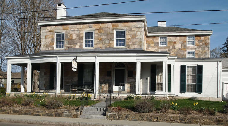 Connecticut - New London County - Norwich
National Register of Historic Places #85003144 NRIS
2011 April 22 across from 42 Rockwell St, view NW
edit: tilt, crop, resize

Built 1818. Currently houses Daughter of the American Revolution, Faith Trumbull