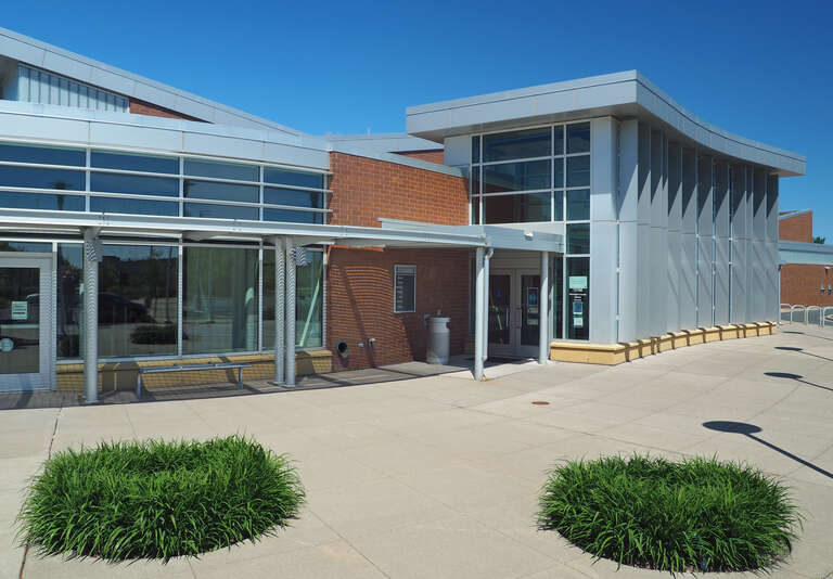 Plymouth Library, 15700 36th Ave N, Plymouth, Minnesota, USA.  Viewed from the southeast.