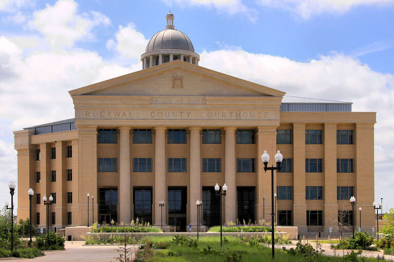The Rockwall County, Texas Courthouse in Rockwall, Texas, United States.