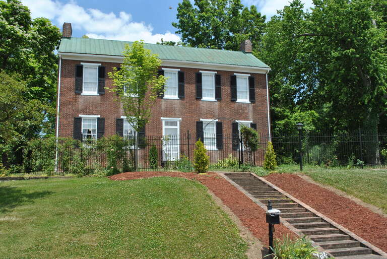 Samuel Bush House in Lancaster, Ohio. Listed on the NRHP