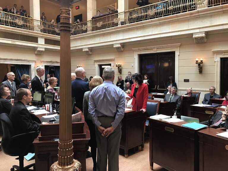 Senator Henderson Recognizing the Gail Halvorsen, the Candy Bomber, and his Family