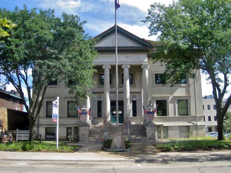 The Soldiers and Sailors Memorial Hall in Rockford (1903). It was dedicated to those who fought in the Civil and Spanish American Wars. Former GAR Commander in Chief Thomas G. Lawler prompted the construction of the building after collecting