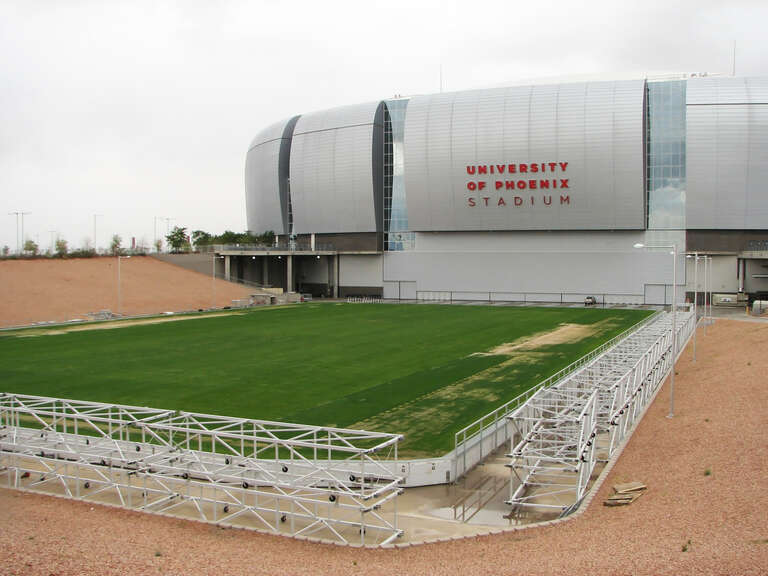 Removable field outside the University of Phoenix Stadium, Glendale, Arizona, USA