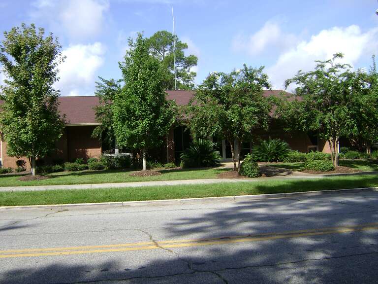 Front of City of Valdosta Schools Board of Education Building in Valdosta, Lowndes County, Georgia.  The old high school was in the building where the boe is now. The new high school on forrest st was built and the old school sat empty for some