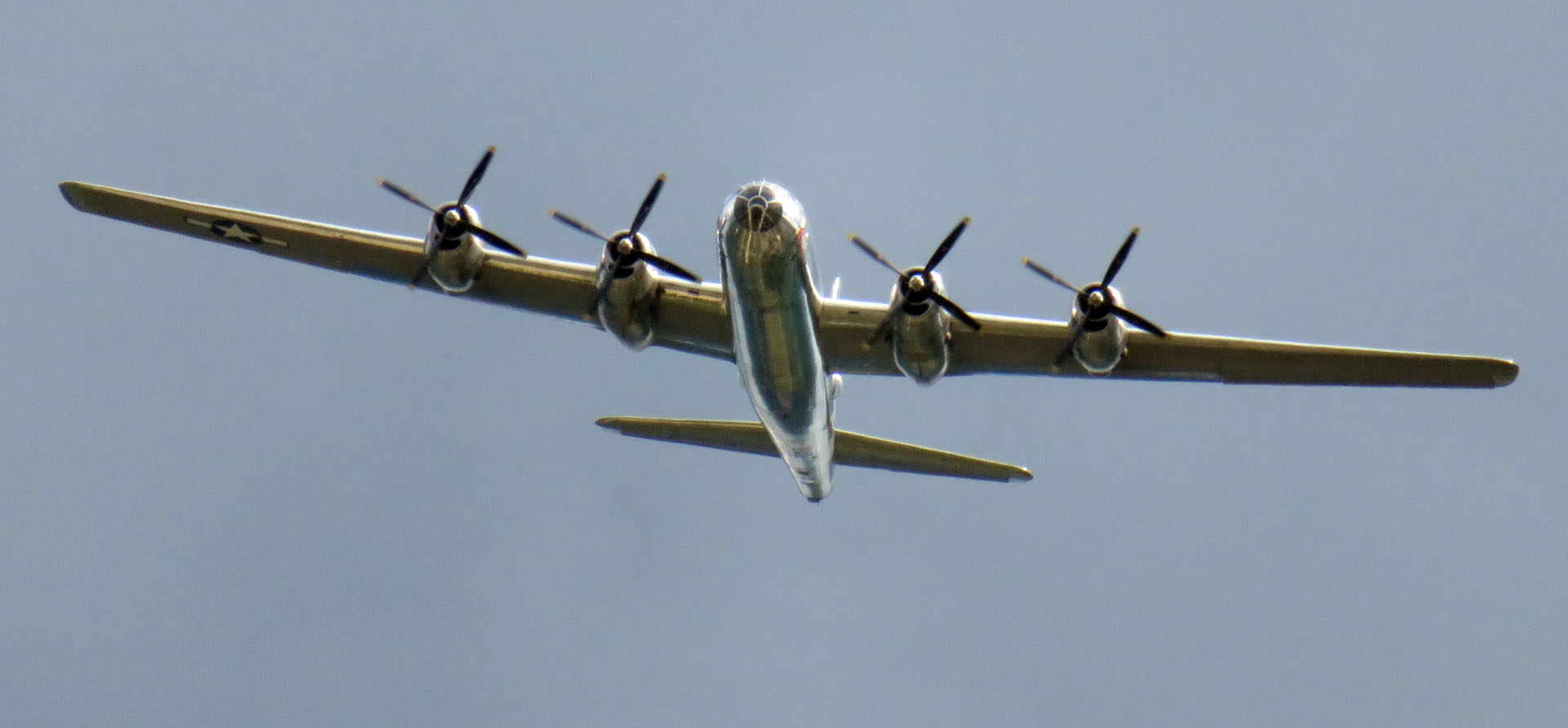 &quot;Doc&quot;, one of only two airworthy Boeing B-29 Superfortress aircraft remaining, visited EAA AirVenture in Oshkosh, Wisconsin in July of 2018, where it performed a series of flybys during a recreation of a simulated bombing run during the afternoon air