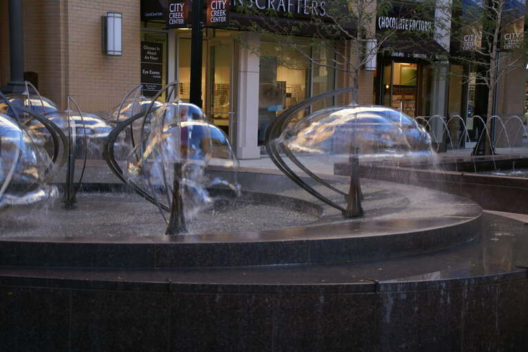 Fountain at City Creek Center in Salt Lake City, Utah, USA