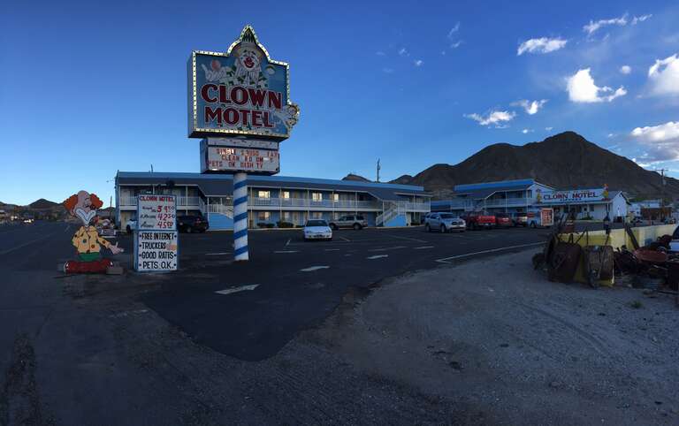The Clown Motel on Main Street (U.S. Route 6 and 95) in Tonopah, Nevada