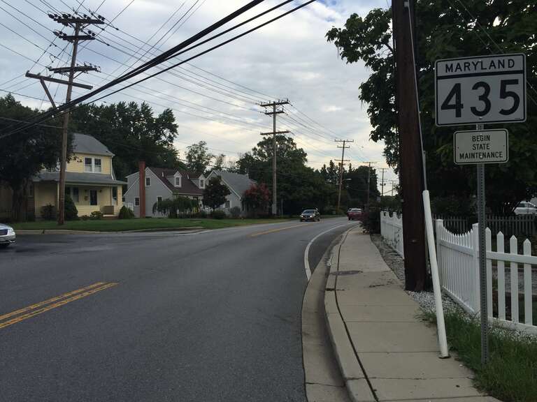 View north along Maryland State Route 435 (Taylor Avenue) at Rosedale Street in Annapolis, Anne Arundel County, Maryland