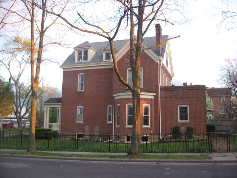 Northern side of the August and Amalia Shivelbine House, located at 303 S. Spanish Street in Cape Girardeau, Missouri, United States.  Built in 1890, it is listed on the National Register of Historic Places, and it is part of a Register-listed