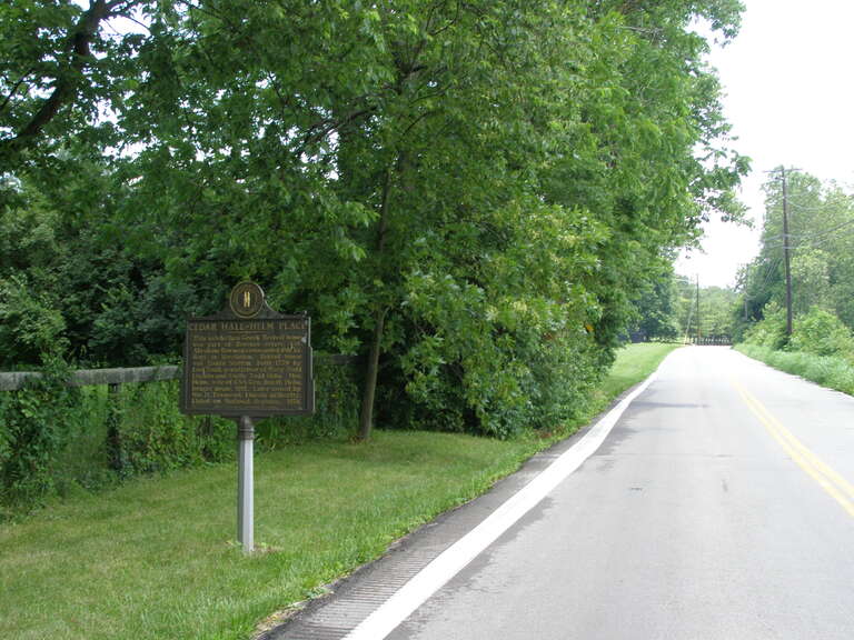 Historic marker for the Cedar Hall - Helm Place outside Lexington, Kentucky.