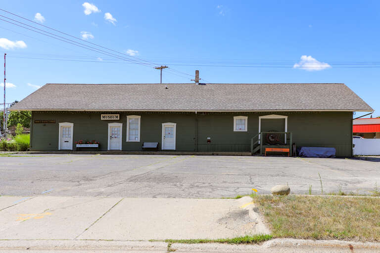 Clio Depot, now the Clio Depot and Museum, Clio, Michigan. It was listed on the National Register of Historic Places in 1983. It was constructed in 1873 to service the Pere Marquette Railway in 1873, and was used until 1960. It operated as a