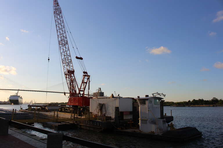 Crane on Barge, Savannah, Chatham County, Georgia