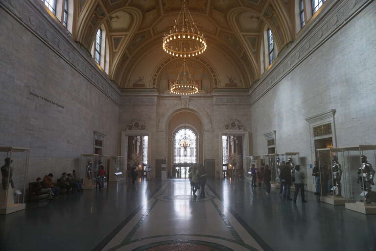 The interior of the Great Hall at the Detroit Institute of Arts in Detroit, Michigan (United States).