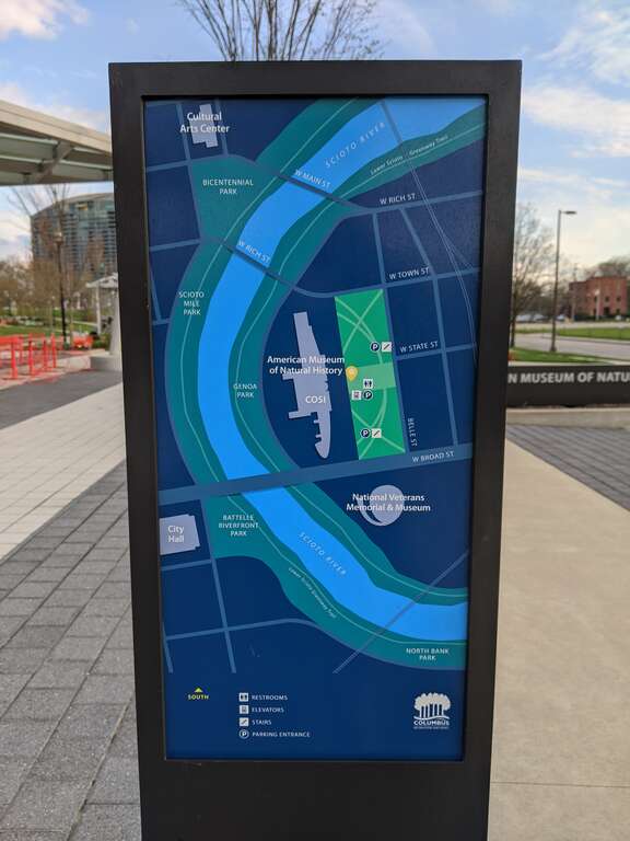 Downtown Columbus, Ohio street map, seen around downtown.