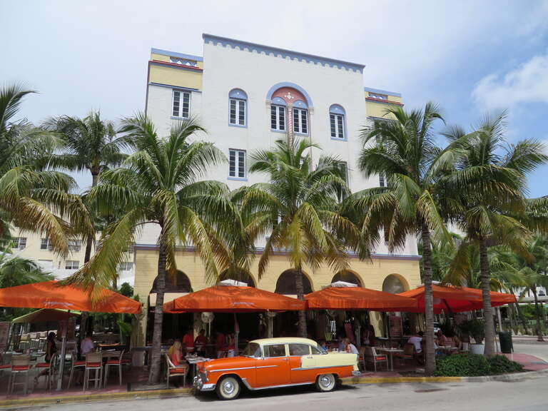 Edison hotel, 960 Ocean Drive, Miami Beach, Florida in the South Beach neighborhood.