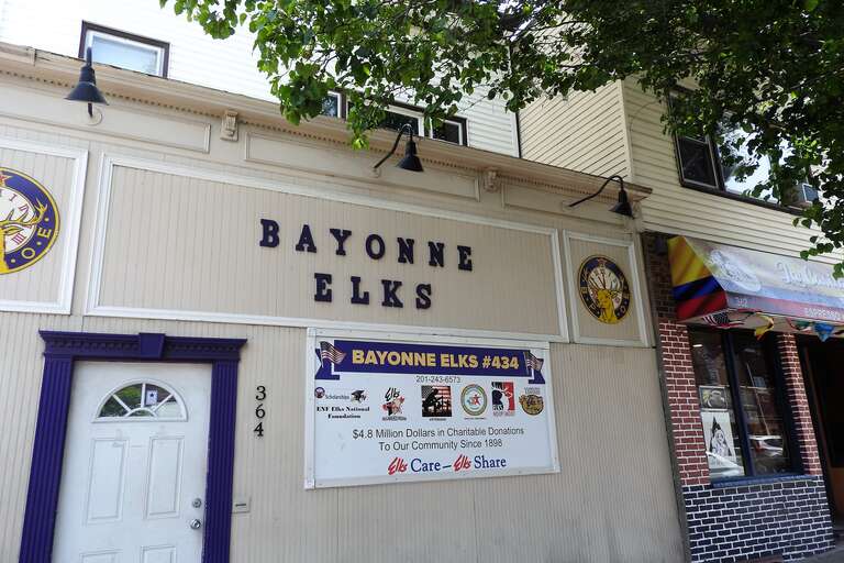 Looking southeast at storefront lodge