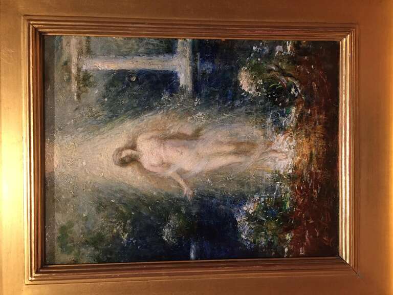 The Moon Path by Elliott Daingerfield (1915); oil on panel. Located in the Columbia Museum of Art (Columbia, South Carolina).