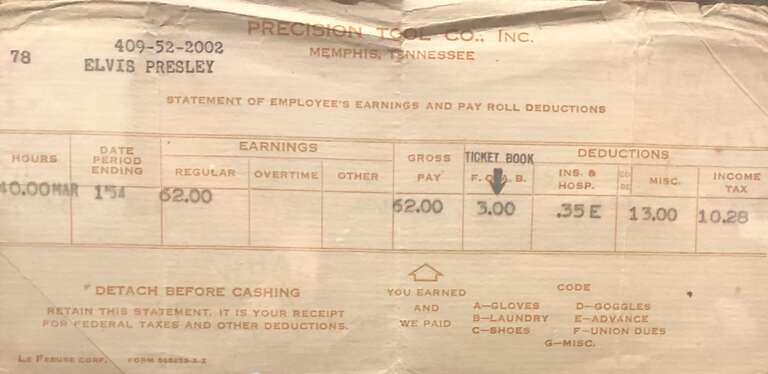 From the Collection of personal belongings at Elvis Presley Mansion, Graceland (Memphis).