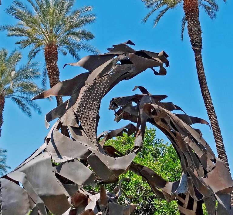 (1 in a multiple picture album)

I found this metal sculpture on the campus of the College of the Desert near Palm Springs.
