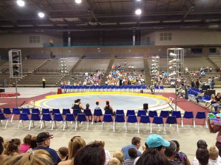 Interior of Hale Arena in Kansas City, Missouri from East bleachers facing west.
