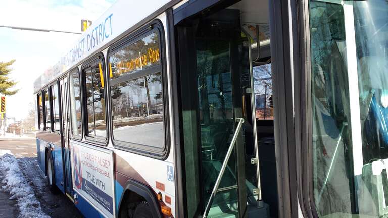 Low Floor Gillig 2011 series. 35 ft. On Route 1 N. Fifth Before turning into Route 18 Lawrence/Knox Knolls