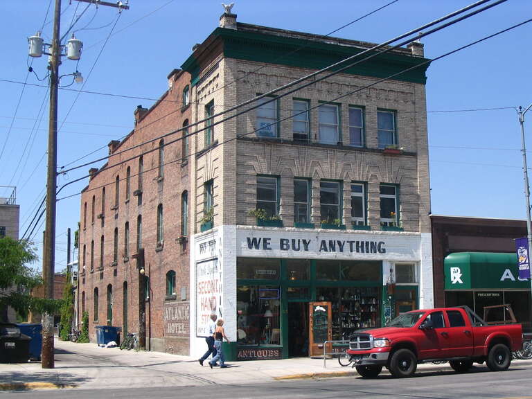The Atlantic Hotel at 519 N. Higgins Ave. in Missoula, Montana. It is on the National Register of Historic Places.