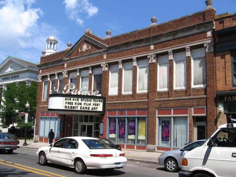 Palace Theater on North Main Street in the South Norwalk section of Norwalk, Connecticut.
The former vaudeville theater and former movie theater is no longer regularly used to show films.
