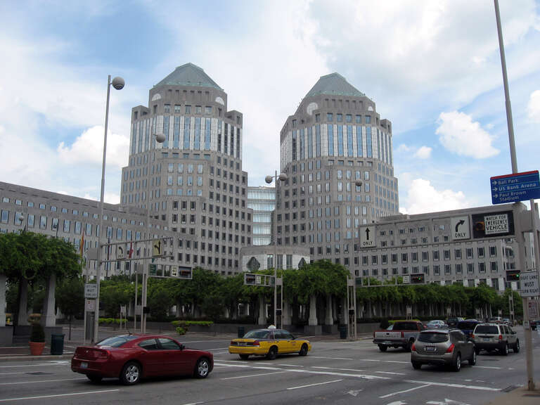 Various shots in and around downtown Cincinnati, OH and Covington, KY