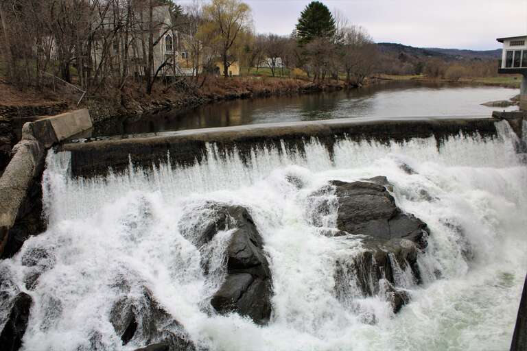 The dam for the old Quechee Mill in Quechee, Vermont. It is now a production facility for Simon Pierce glass.