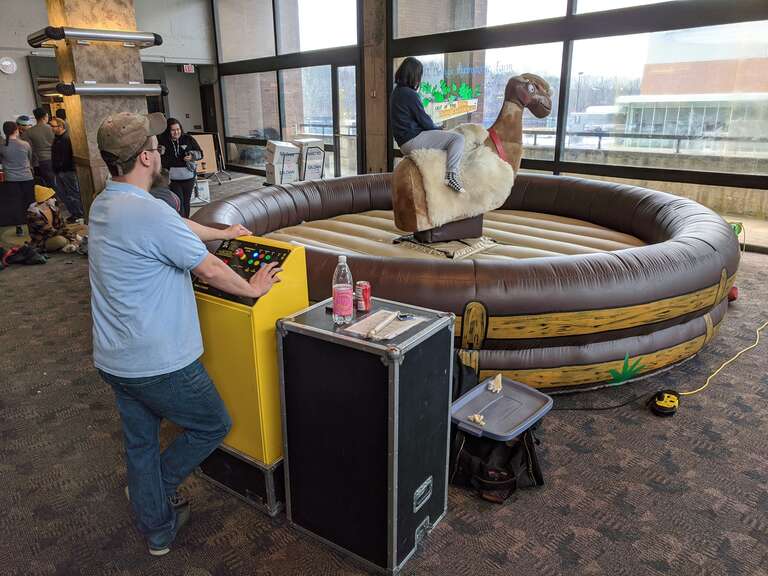 Mechanical reindeer ride at RIT Freeze Fest 2020