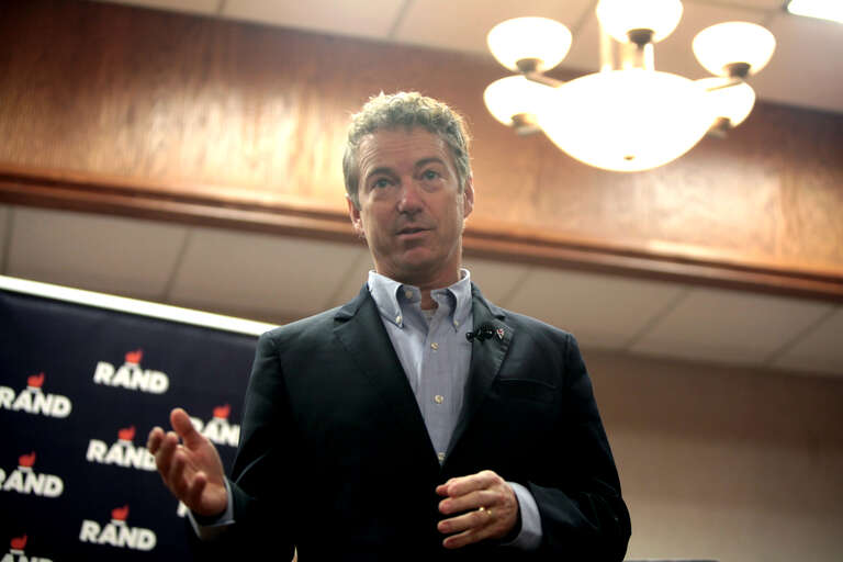 U.S. Senator Rand Paul speaking with supporters at a campaign rally in Sioux City, Iowa.

Please attribute to Gage Skidmore if used elsewhere.