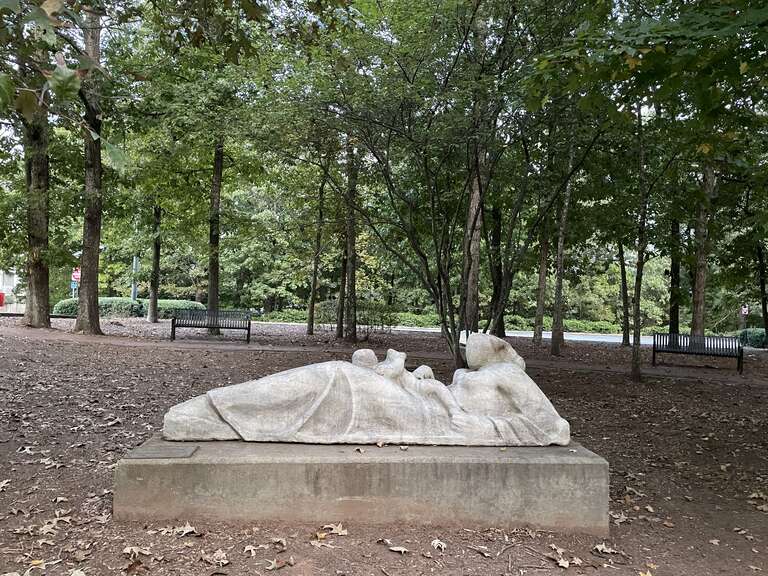 Reclining Mother and Child sculpture in Roswell, Geogia USA