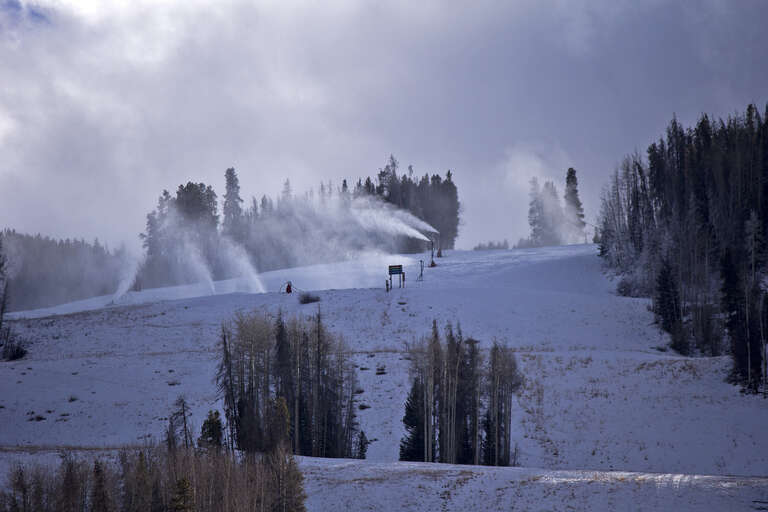 Snowguns on Bear Tree Trail at Vail, Colorado.