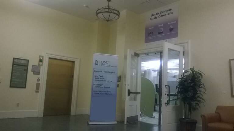 South Campus Study Commons inside SASB South Building at University of North Carolina at Chapel Hill