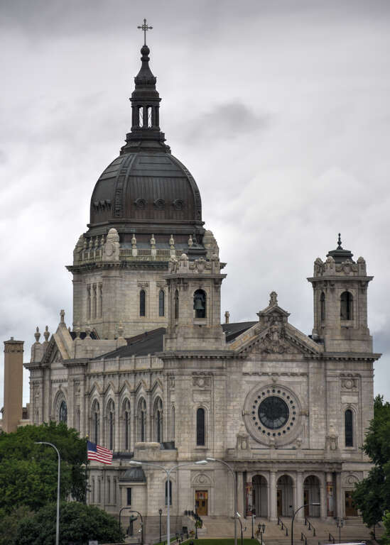 St. Mary's Basilica in Minneapolis, as viewed from the rooftop deck of the Walker Art Center across the street.