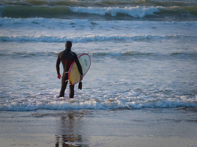 Sunset Surfer in pacifica california
