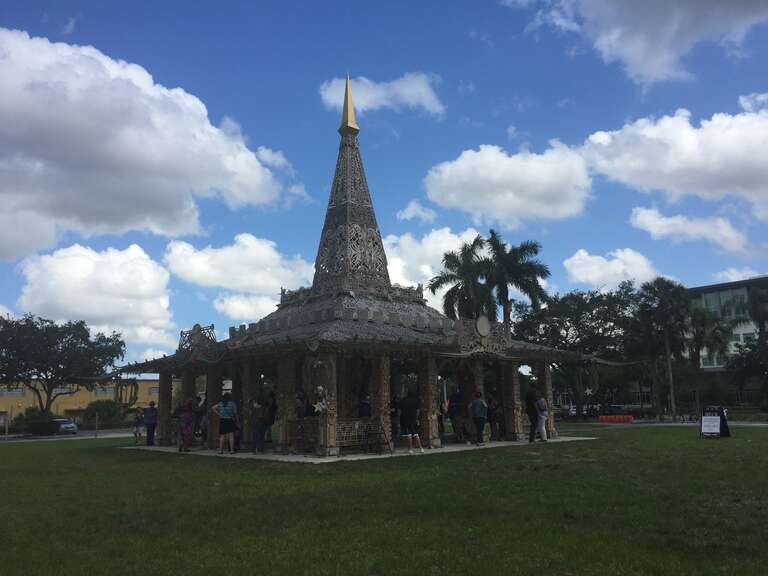 The Temple of Time is a temporary memorial to the school shooting victims which will be burned down on May 19, 2019.