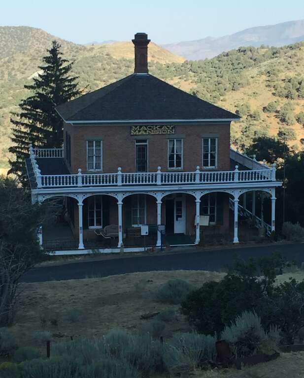 Historic Mackay Mansion that is haunted and is located in the historic silver mining town of Virginia City, Nevada. It is a Nevada Historical Landmark (monument ID 132) at 129 South D Street in Virginia City of Storey County. This picture I took on