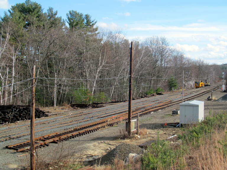 Track work for the connection to the new Wachusett Layover in November 2015. Westminster station was once located here.