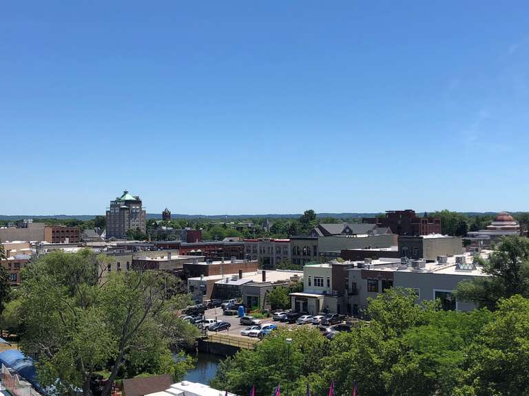 Traverse City, Michigan skyline from the Open Space on July 7, 2018