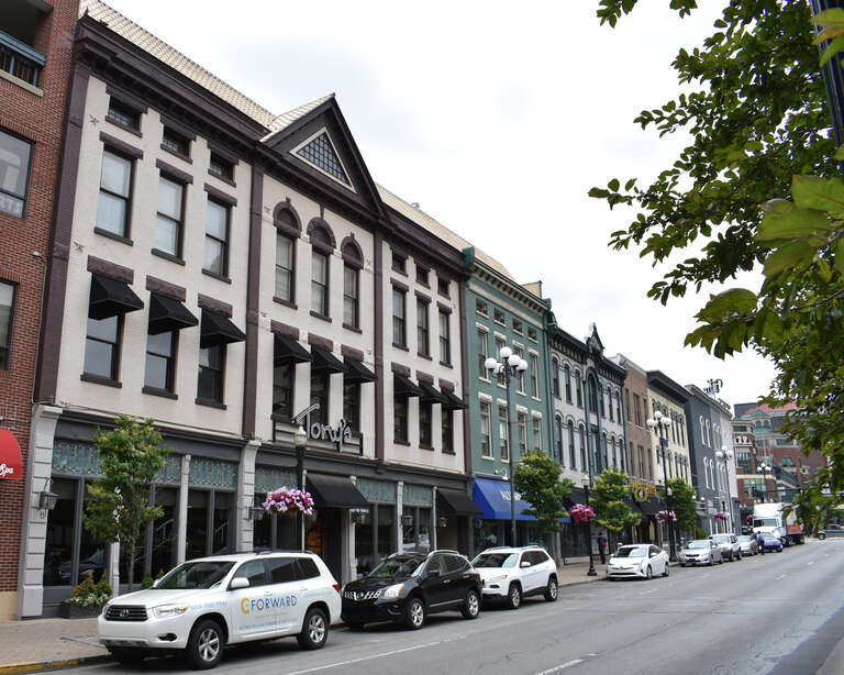 The Victorian Commercial Block in Lexington, Kentucky, also known as the Square, is listed on the National Register of Historic Places.