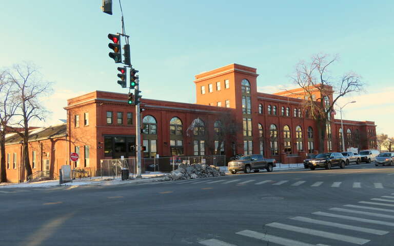 The former Wethersfield Avenue Car Barn in December 2017